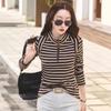 Cotton Turtleneck Tee Shirt Spring Femme Korean Long Sleeve T-shirt Button Women Casual Tops De Solid Camisetas Mujer