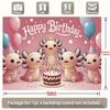 Party Backdrop Adorable Axolotls Celebrating Photo Background Decor Birthday Party Decor