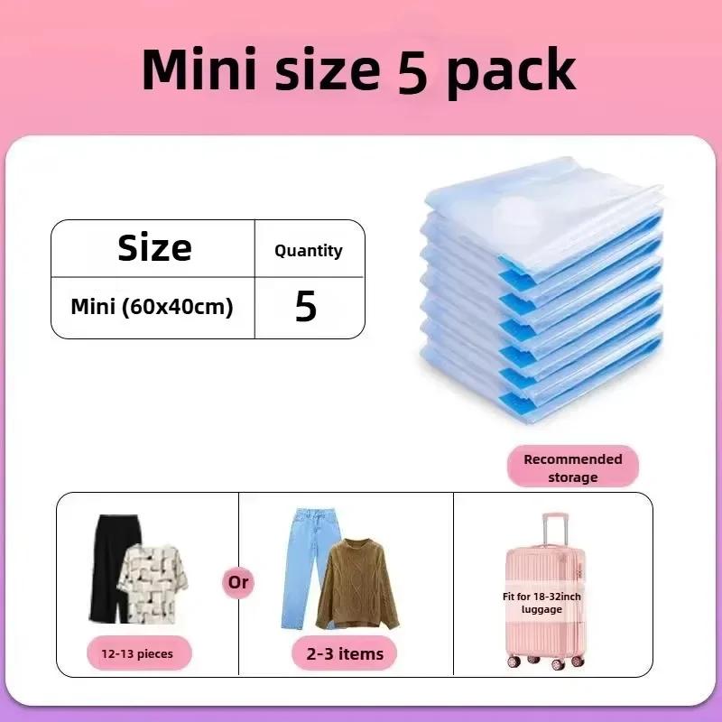 1-5pcs Vacuum Compression Storage Bags Dustproof Sealed for Clothes Blankets Space-Saving Organizer for Dorms Bedrooms Travel