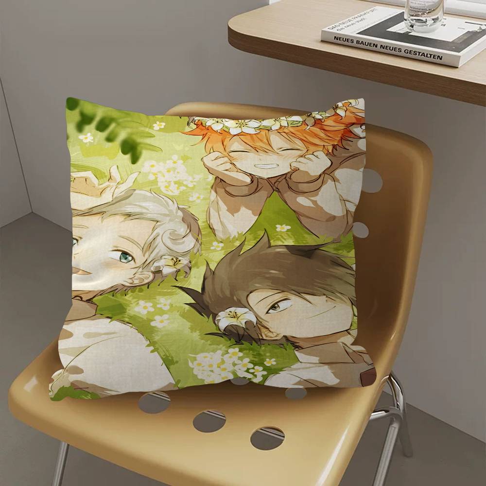 Cartoon The Promised Neverland Pillow Cover Sofa Cushion Cover Home Room Decoration Children Gift