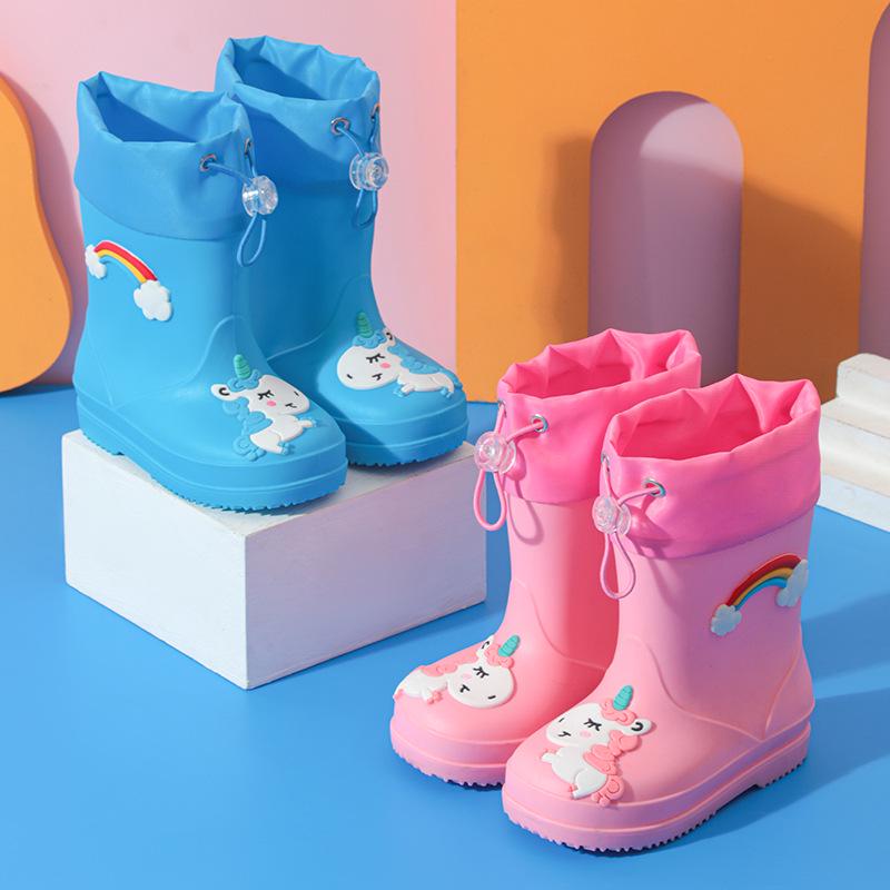 Cartoon Kids' Waterproof Non-Slip Rubber Rain Boots for Toddlers & Children