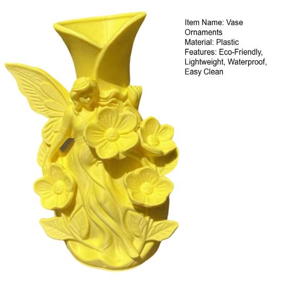 jijijing 3D Printed Fairy Garden Sculpture Vase, Fantasy Flower Pot with Statue, Dual-Use Holder for Desktop Entryway & Creative Gift