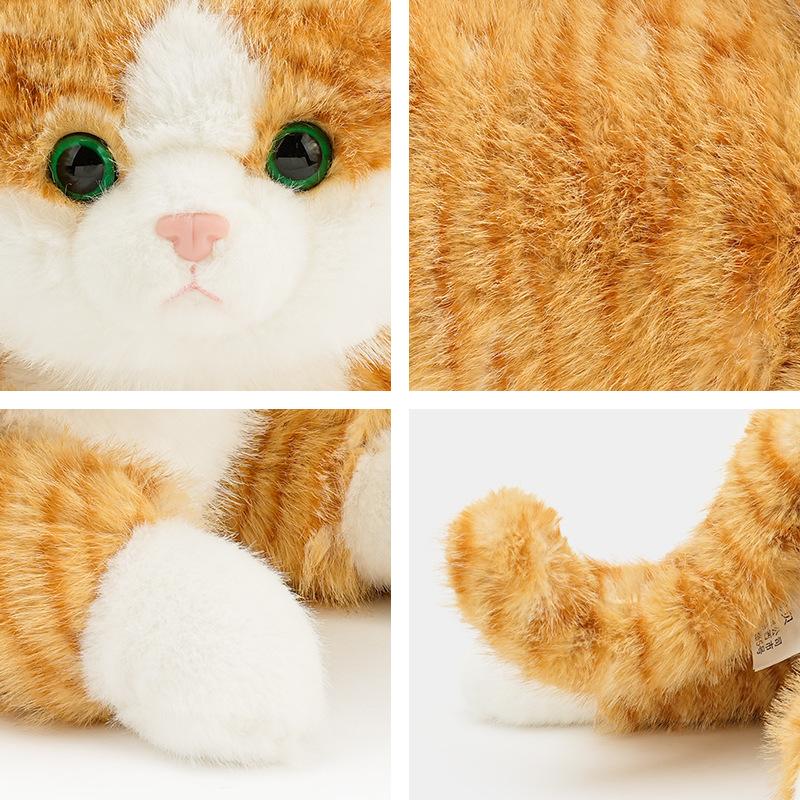 Novo travesseiro de gato de simulação listrado para dormir e segurar pequenas bonecas de gato como presentes de aniversário