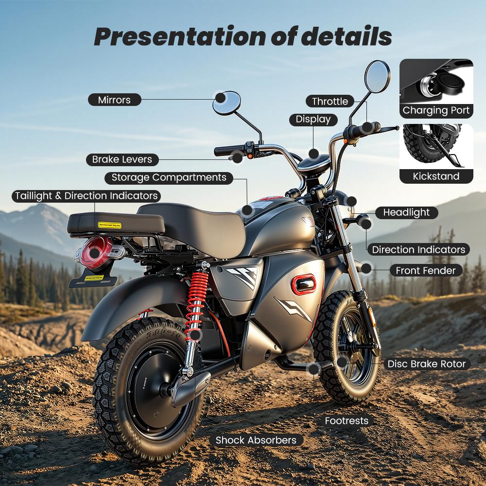 Bicicletă Electrică iScooter Y18 15" Motor de Vârf 2000W Suspensie Completă Motocicletă Electrică pentru Adulți 48V 20AH Cu Deblocare NFC Sarcina Maximă 150Kg