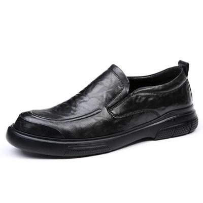 100% chaussures en cuir véritable hommes affaires Brogues en cuir de vache marque chaussures pour homme Slip-on noir marron