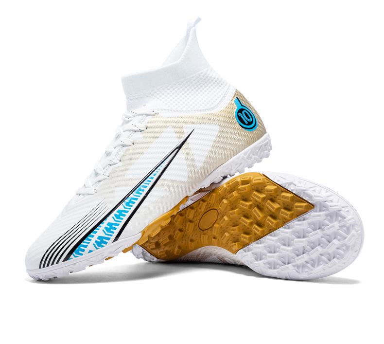Football shoes men's high-top spikes non-slip lawn teen students adult game training quick-drying sneakers