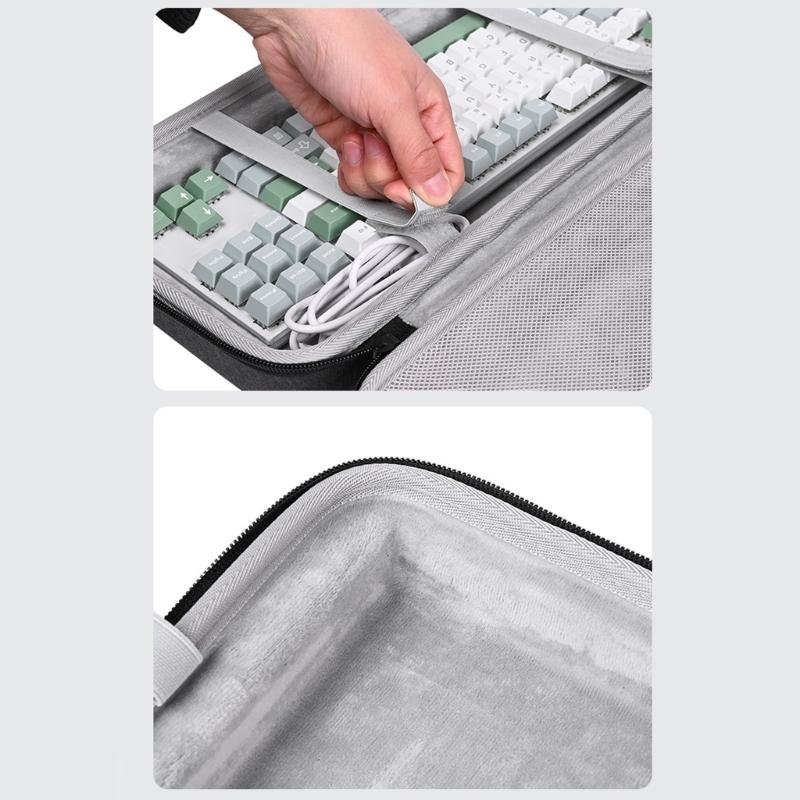 Strong Water Resistant Mechanical Keyboards Carrying Case Multiple Layer Defense Upgrades Suitable for 68/87 Layout