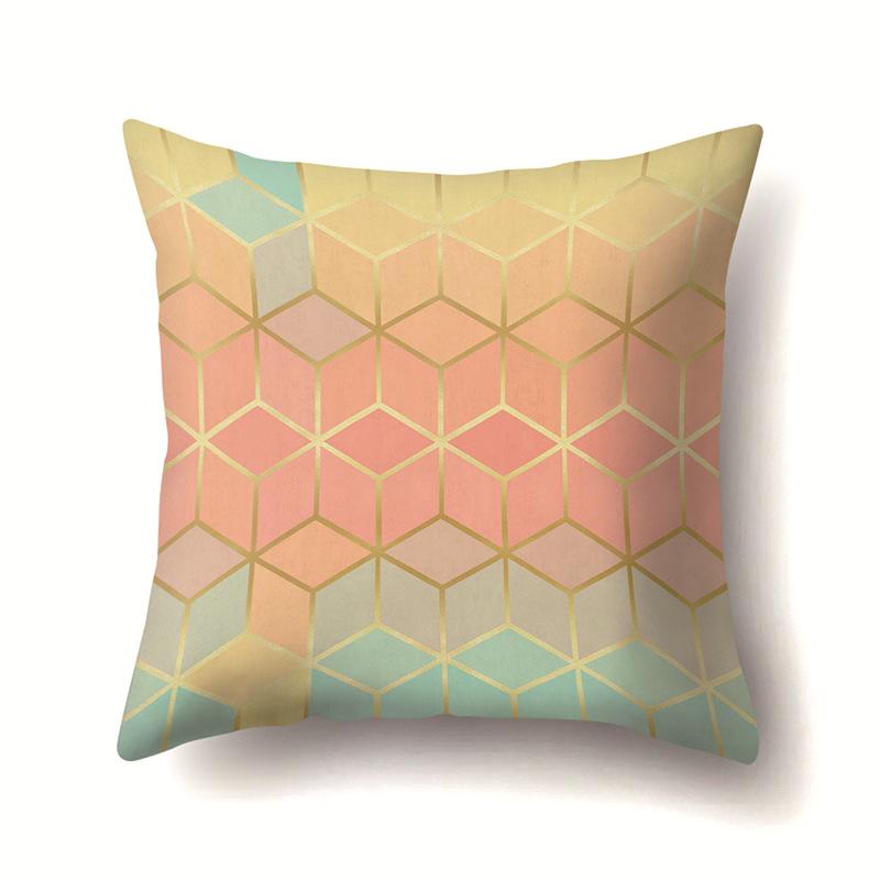 Ins Marble Polyester Pillowcase Car Decoration Home Printed Car Waist Cushion Pillowcase Pillowcase Car Decoration