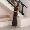 Neues sexy tiefes schlankes rückenfreies Temperamentkleid für Damen, mittlerer und langer Rock für Damen
