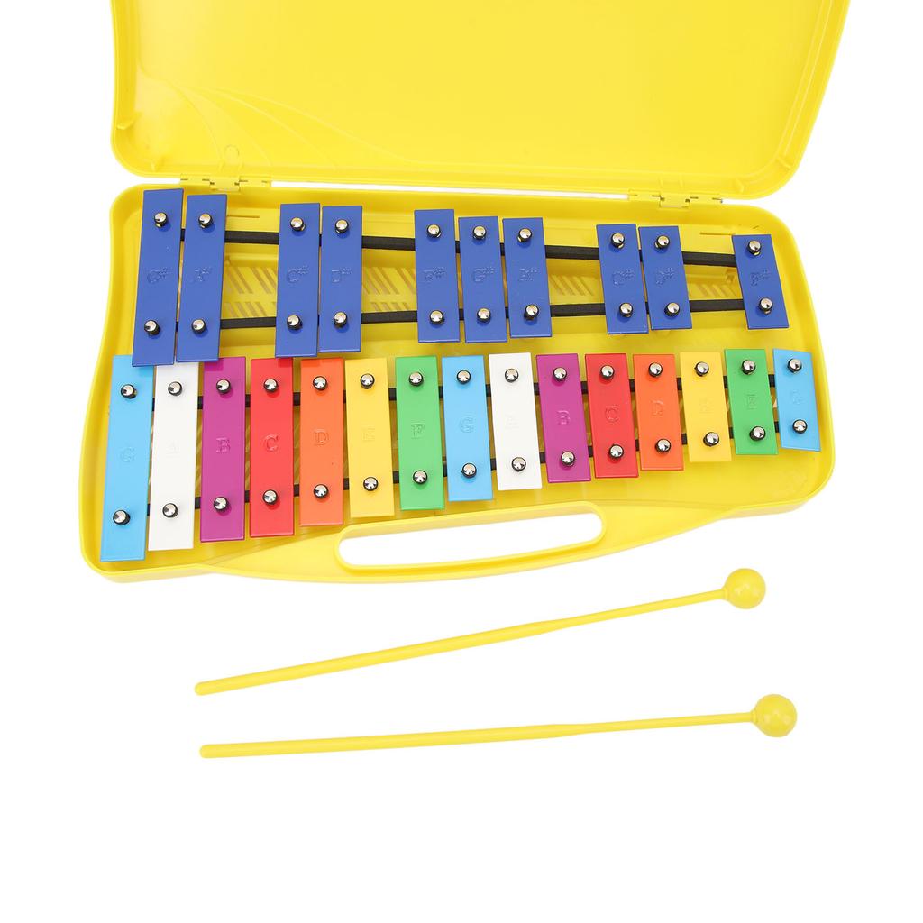Professional Musical Xylophone 25 Notes Toddler Aluminum Keys Xylophone with Yellow Box