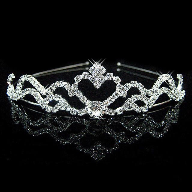 Prinsesse Dronning Krondiadem Barokk Brude Tiaraer Og Kroner Pannebånd Hårtilbehør Bryllup Brude Crystal Hodepynt