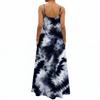 Damen Tie-Dye Maxikleid Ärmellos Spaghettiträger Lässig Lockerer Schnitt Lang Sommer-Sonnenkleid Mit Taschen Für Frühling Und Sommer