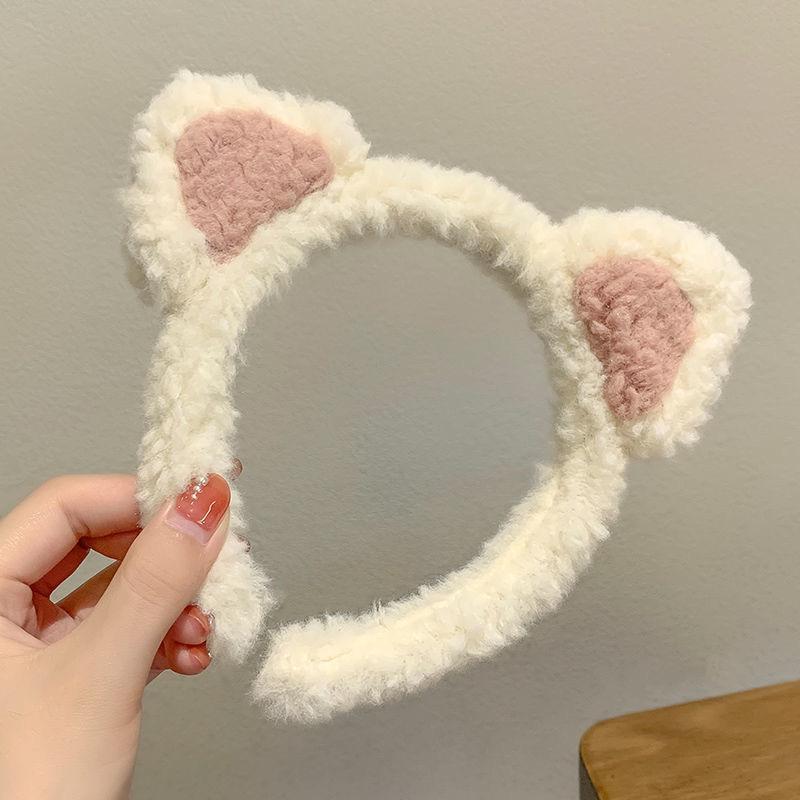 Cartoon Plush Headband: Cute Hair Accessory for Women & Kids, Perfect for Face Washing