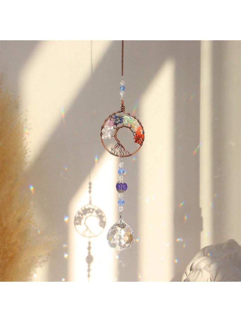 Tree of Life  Crystal Suncatchers for Windows Hanging Sun Catchers Decor with Prisms for Home Indoor Outdoor Car Making Rainbows