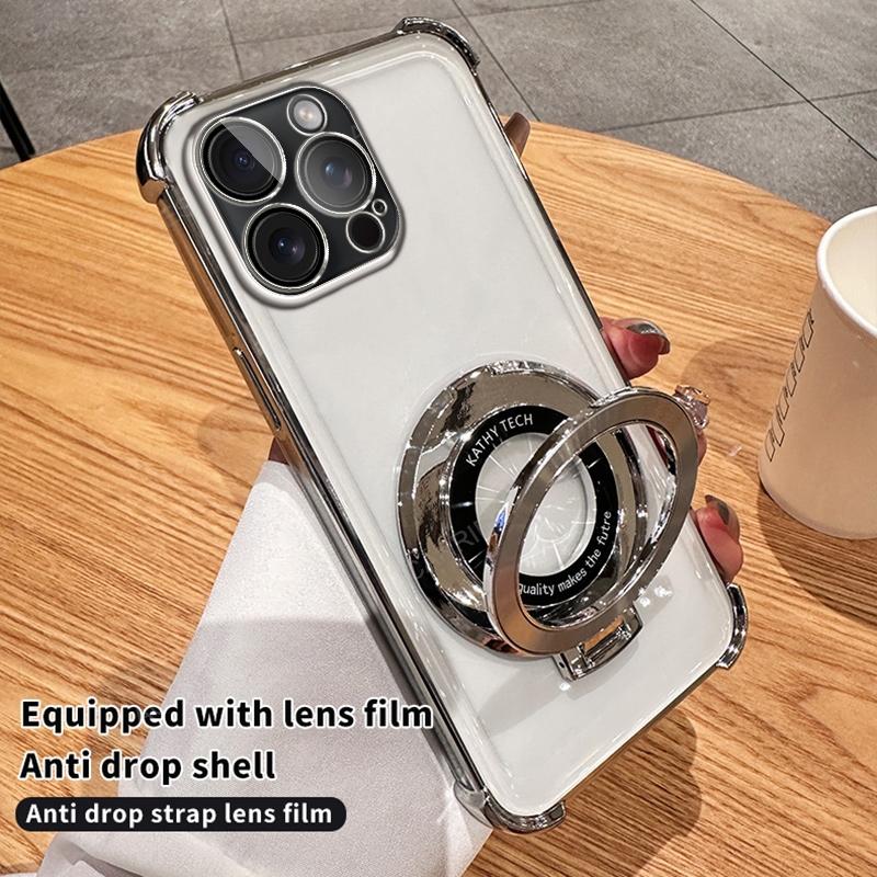 

Магнитная беспроводная зарядная подставка с четырьмя углами, противоударный чехол для iPhone 16 Pro 15 Promax 14 Plus 13 12 11 Xs Xr X 8 SE Cover For Iphone SE 2022