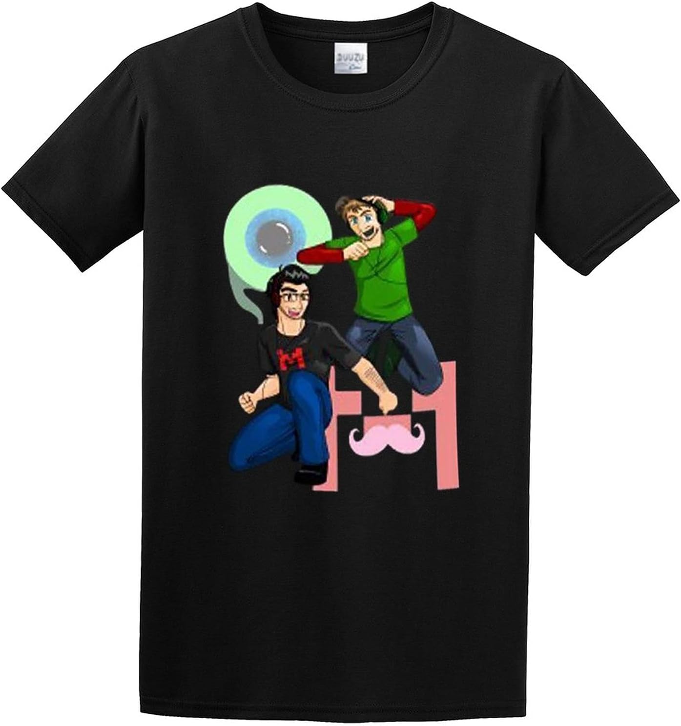 Men s Markiplier Jacksepticeye Cartoon Famous Vlogger T Shirt Black L чёрный