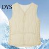 Fashionable Short Vest for Women Women's Warm Padded Lightweight Sleeveless Slim Fit Waistcoat Windproof Solid Color Single-breasted Fall Winter Daily