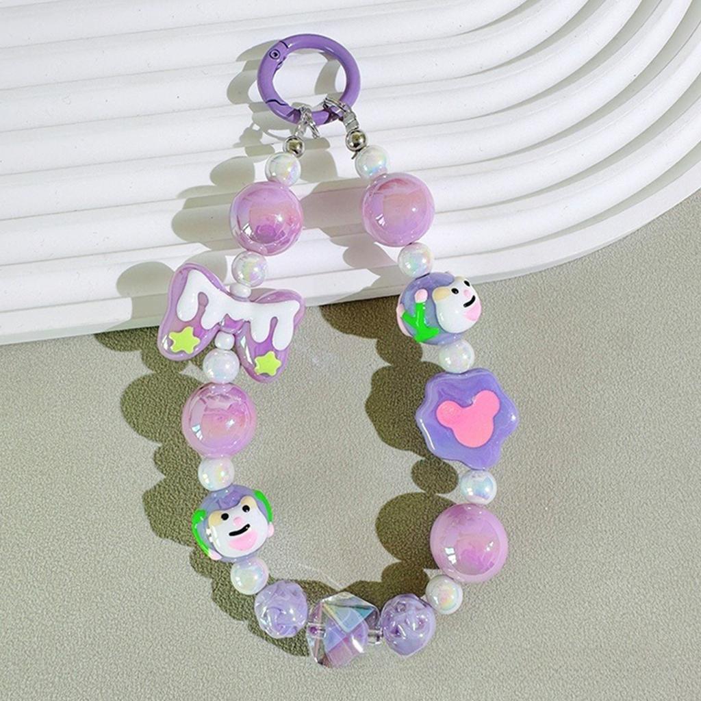 Cute Kawaii Mini Candy Color Bow Keychain Cartoon Colorful Phone Anti Loss Lanyard Backpack Pendant Decoration Gifts