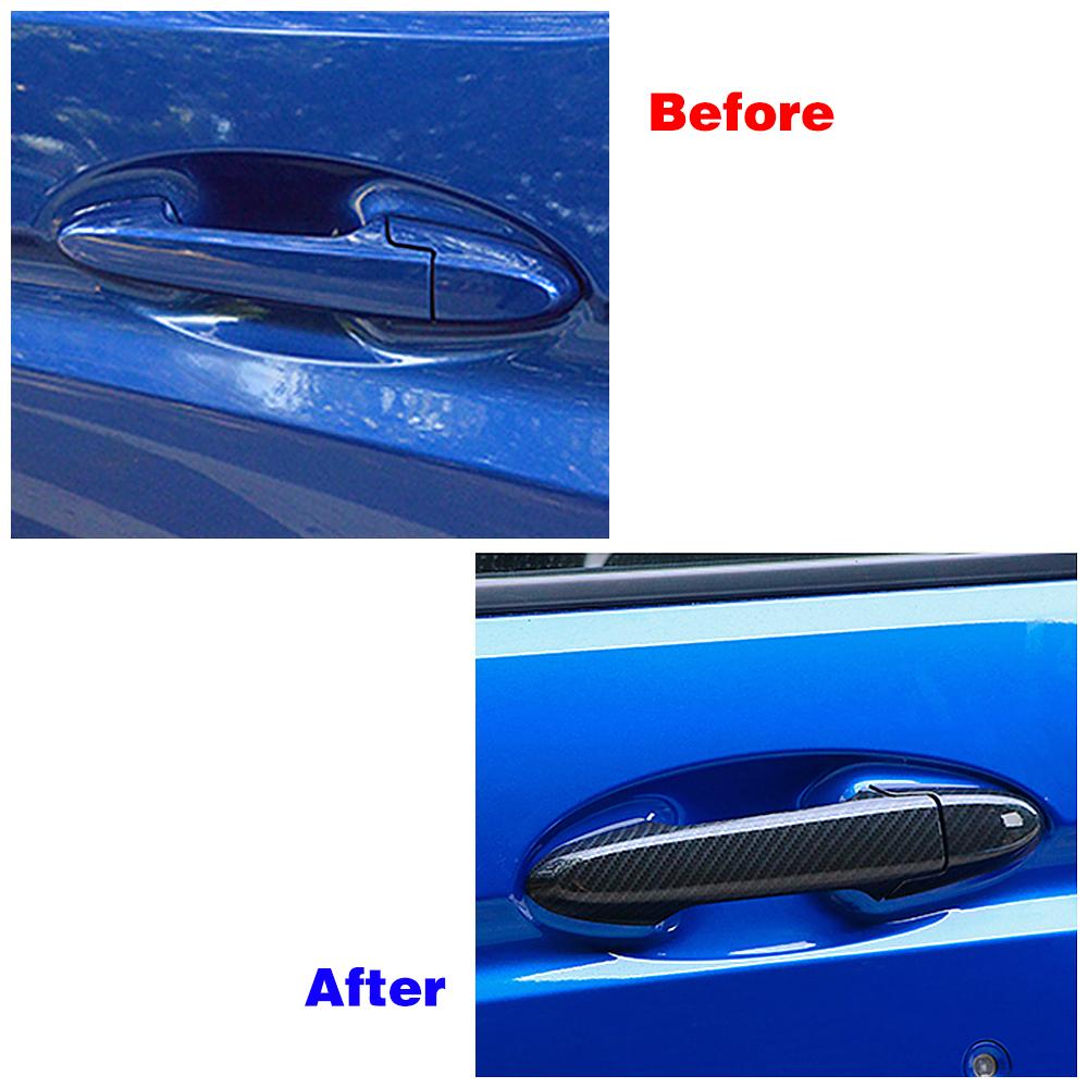 Dla Honda Fit Jazz GK5 GP5 2014-2018 Kolor włókna węglowego Modyfikacja Remont Chromowana osłona klamki drzwi Dekoracja Naklejki ochronne