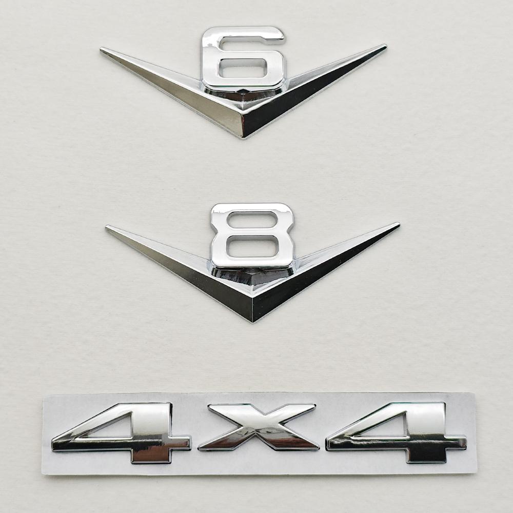 Metal Chrome Black Car Badge V6 Sticker V8 Emblem 4x4 Logo Fender Trunk Decal Accessories For JEEP Cherokee Wrangler WJ WK Grand ALR1