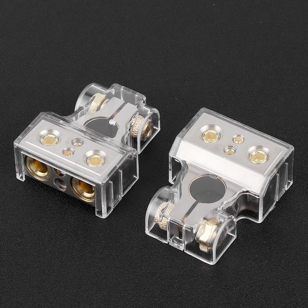 Paar Batteriepol-Klemmen 4-Loch Verbinder mit Schutzabdeckung Autozubehör