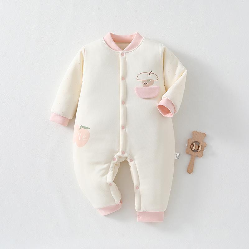 120g Padded Newborn Romper: Warm Cotton Baby One-Piece for Boys & Girls - A-Class Autumn/Winter Outfit. 90cm