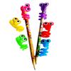 5Pcs Pencil Cap Animal Frog-shaped Portable Pencil Sleeve Kids Soft Silicone Topper Pencil Sleeve Handwriting Aid