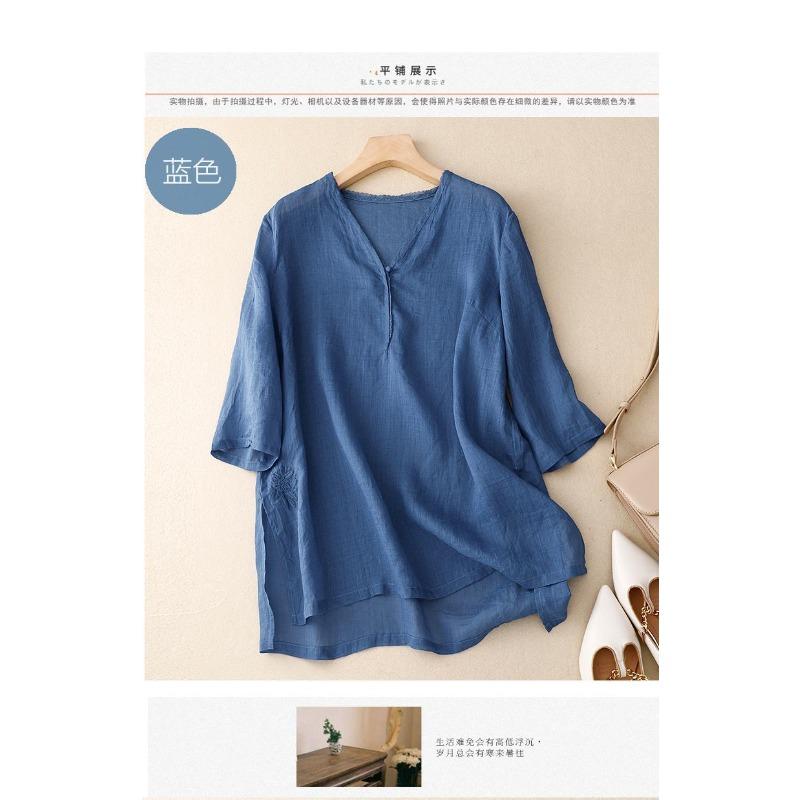 

Womens Burgundy Half Sleeve V Neck Loose Fit Tunic Top L синій