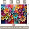 2D Printing Rainbow Floral Backdrop, Bright Colorful Flower Studio Photo Background