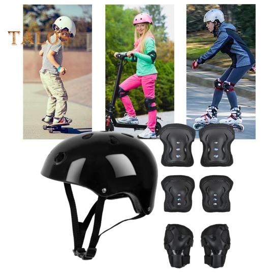 7ks/sada Dětská sada ochranných pomůcek na bruslení Kolečkové brusle Skateboard Kolo Cyklistická koloběžka Nastavitelná přilba Kolenní chránič loktů Chránič zápěstí