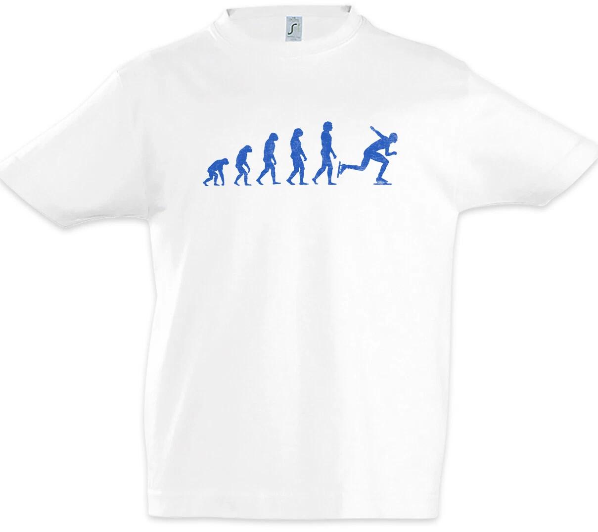 Speed Skating Evolution Boys T-Shirt Fun Speed Skating Speed Skater- 100