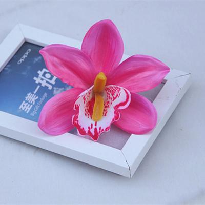 10 PCS Fleur de Cymbidium Artificielle Soie Orchidée Toucher Réel pour Chapeaux Vêtements Décor