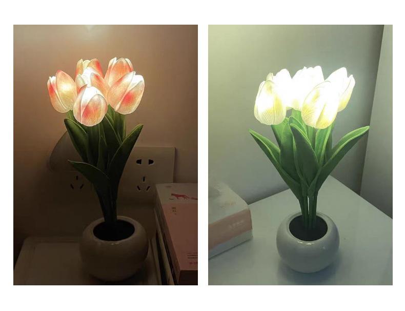 Dimmbares LED-Tulpen-Nachtlicht Blumenstrauß für Schlafzimmer-Dekoration