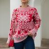 Women Christmas Sweater Long Sleeve  Christmas Tree Knitting Sweater Tops