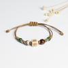 Kaseakia Handmade Vintage Ceramic Stone Beads Wax Cord Adjustable Beaded Bracelets Bohemian Boho Jewelry for Women