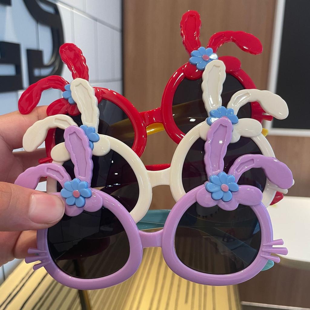Bunny Children'S Sunglasses Baby Cute Sunglasses Uv Protection Cartoon Super Cute Bow Glasses Women