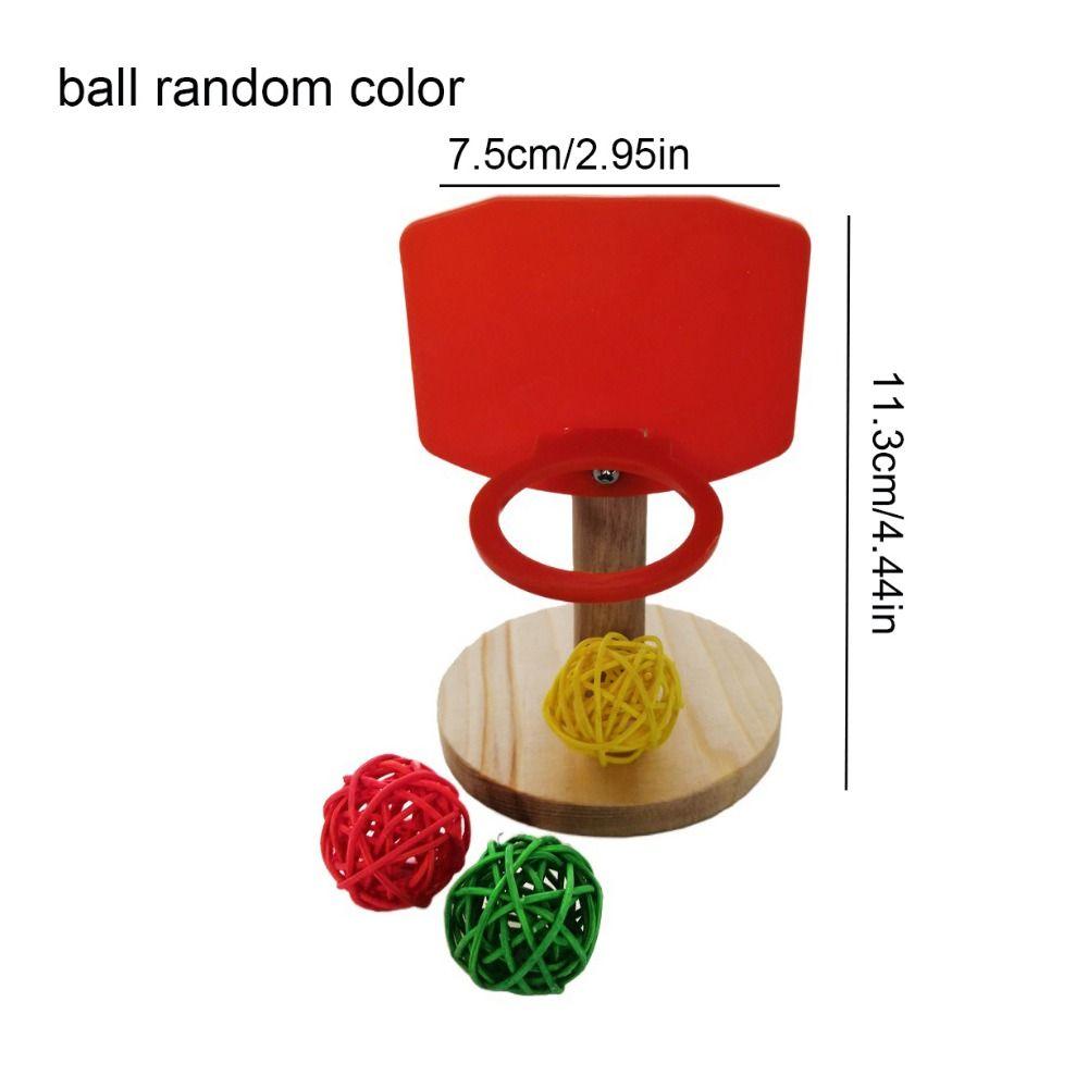Wood/Plastic Bird Toy Basketball Toys with Chew Ball Parrot Basketball Frame Bird Mini Basket Frame Toy Bite Resistant