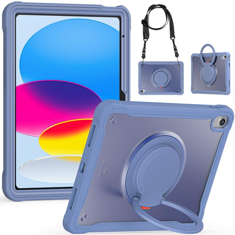 Rotating Stand Case IPad Pro 12.9 Inch With Wrist Strap Full Coverage Shockproof PC Shell Matte Finish