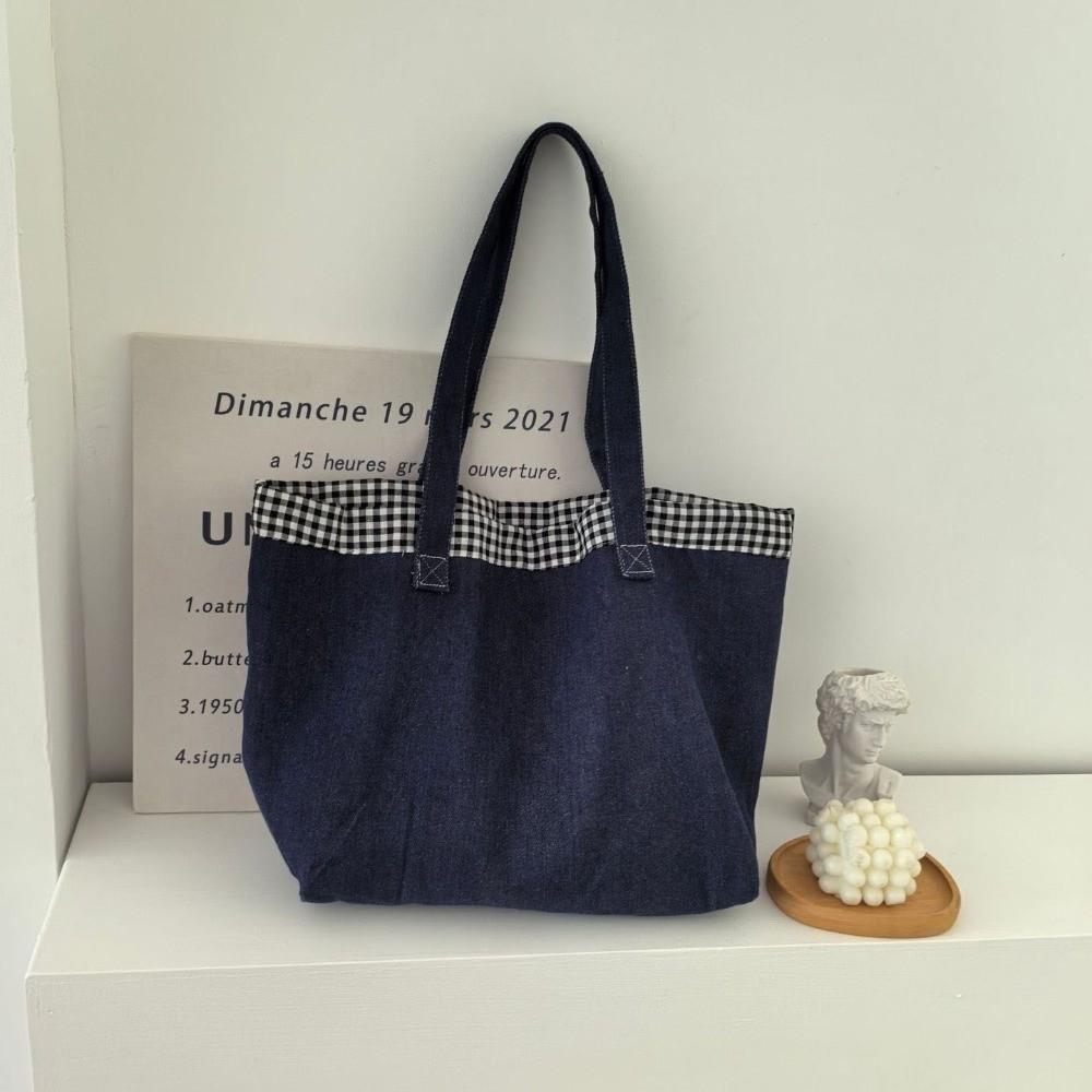 Cloth Denim Handbag Korean Style Canvas Tote Bag Soft Shoulder Bag Shopping Bag