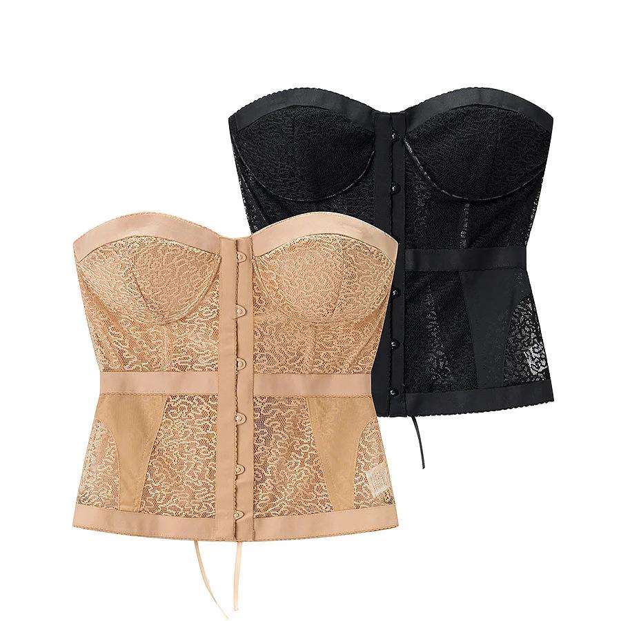 Vintage Französisches Spitzen Durchsichtiges Bandeau Korsett Top