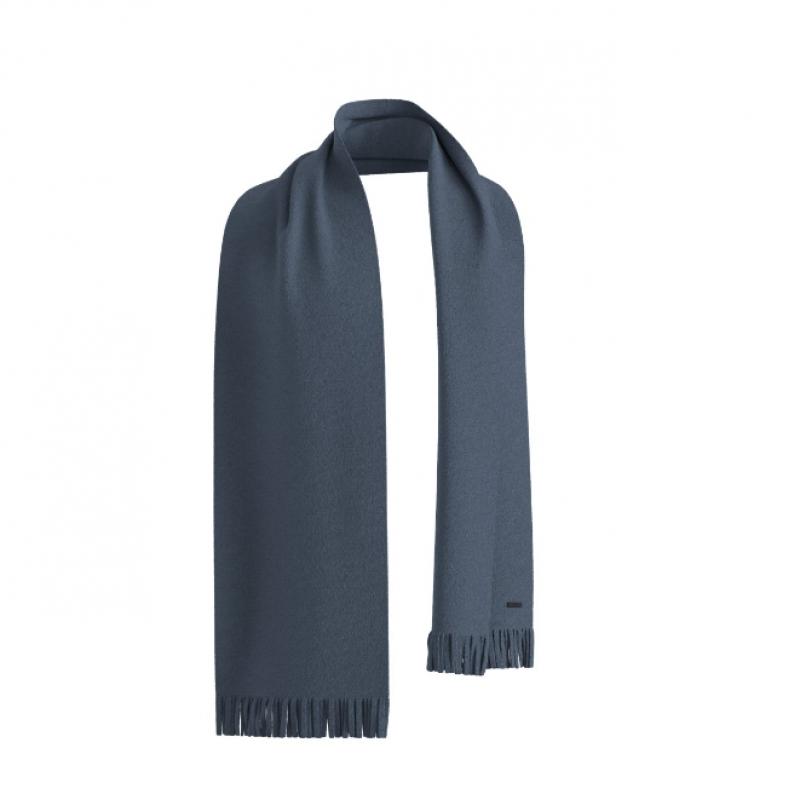Boss Virgin Wool Solid Knit Scarf Open Blue 50495340468 