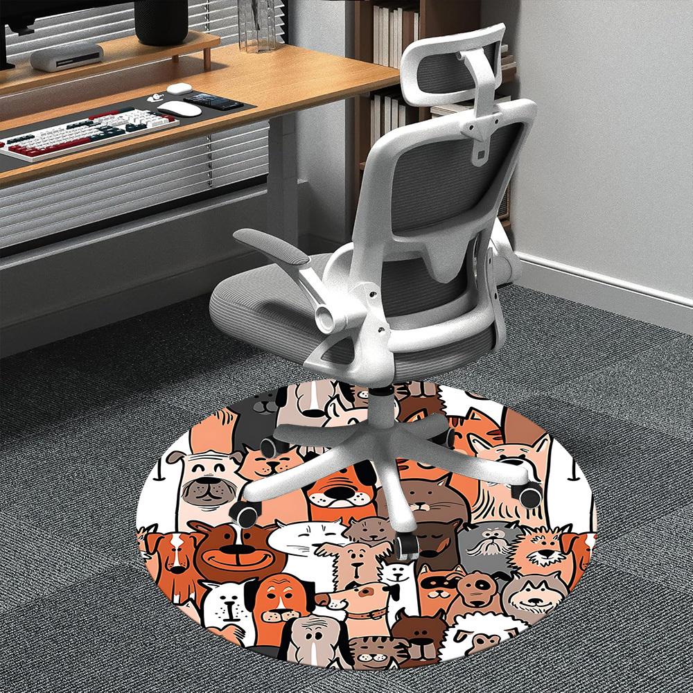 1pc Pets Animals Office Round Area Rug, Indoor Mat Suitable ForOffice, Under Office Chairs Bedroom Living Room Home Decor, Room Deco,  n61