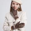 Thicken Suede Leather Gloves Chamois Leather Winter Driving Gloves  Gloves  Women
