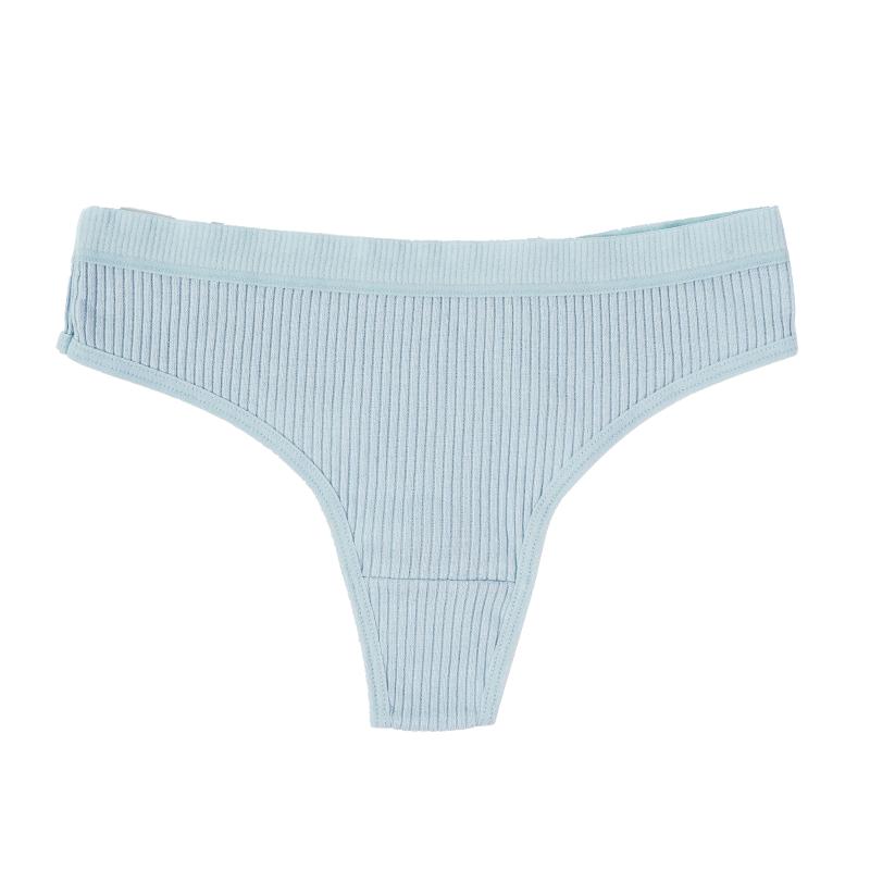 3 bucăți chiloți din bumbac cu dungi verticale pentru femei, tanga simplă confortabilă, lot de lenjerie sexy pentru femei