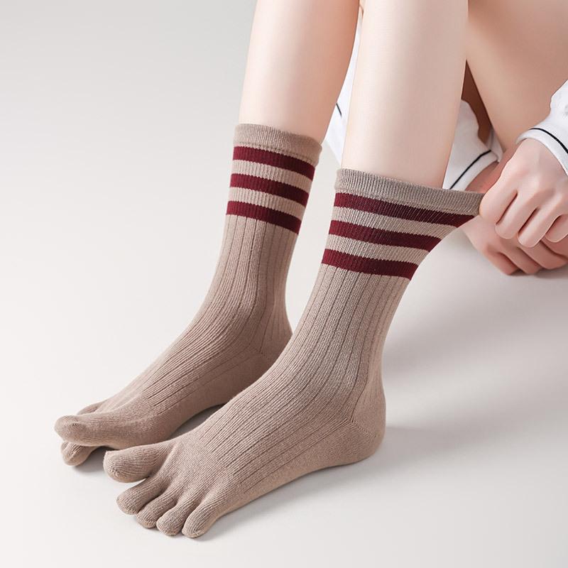 Yoga Five-Finger Socks Children'S Medium Tube Split-Toe Socks Boneless Breathable Comfortable Pilates Women'S Socks Fitness Sports Socks Stockings