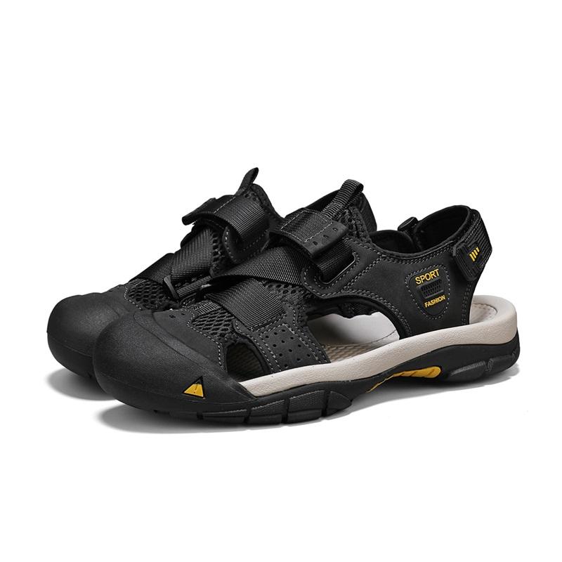 

Brand Summer Men s Sandals Men Casual Shoes Design Cool Beach Men Shoes Male Comfortable Sandals Breathable Man Slippers 46 чёрный