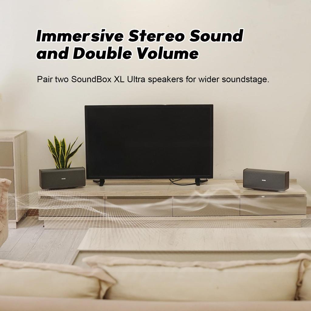 DOSS SoundBox XL Ultra Bluetooth Loud 18 Hours of Enhanced Portable Bluetooth Pairing DSP TF Memory Movie Indoor Use Speaker, Wireless, 80W, Volume,
