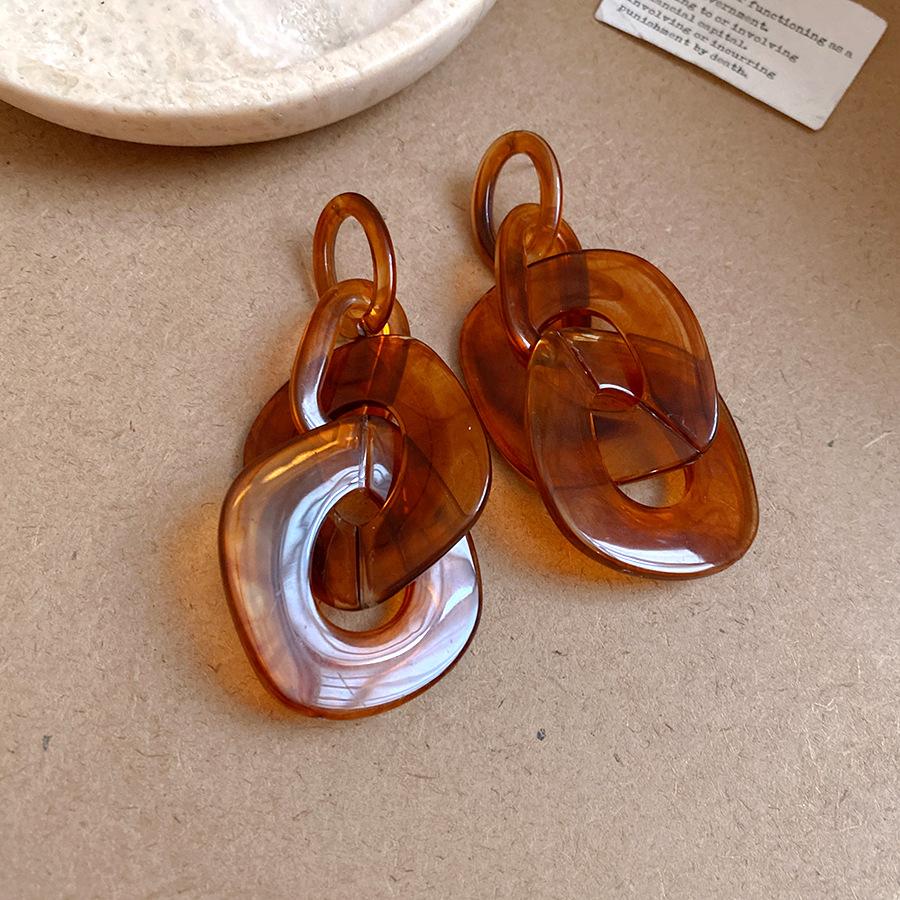 

Steel needle acrylic geometric fringed earrings women s European and American exaggerated style fashion studs earrings niche high-end earrings