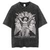 Summer Washed T Shirt Retro Hip Hop Streetwear Men Women Casual T-shirt Short Sleeve Vintage Black Acid Wash Clothes