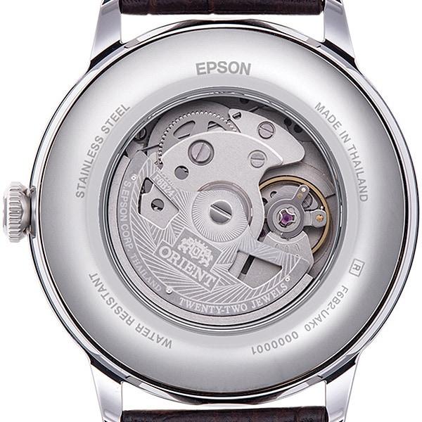 Orient Men's TRN-AK0803Y (Classic Bambino Sun and Moon Men's Leather) Round Watch Stainless Steel